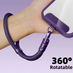 Cordón Universal ajustable para teléfono móvil, correa de muñeca corta con diseño anticaída de bloqueo automático, correa de poliéster duradera para teléfono