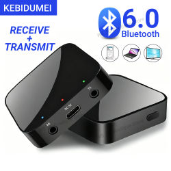 KEBIDUMEI Receptor y transmisor Bluetooth 6,0, adaptador de Audio inalámbrico AUX de 3,5mm, transmisor Bluetooth para auriculares de coche, PC, TV