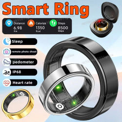 Anillo Inteligente 2026, Monitor de Ritmo Cardíaco, Presión Arterial, Sueño y Movimiento, Resistente al Agua IP68, para Hombre y Mujer, Regalo Ideal