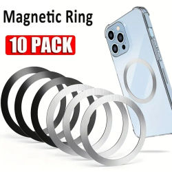 Anillo de placa magnética Magsafe, pegatinas universales, soporte de cargador inalámbrico, hoja de placa de Metal para iPhone, Samsung, Xiaomi, 10 Uds.