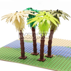 MARUMINE 4 Uds árbol de coco MOC ciudad planta bloques de construcción ladrillos jardín bonsái bosque DIY modelo clásico Kit 30338 30239