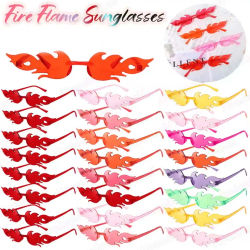 12-60 Uds. Gafas de sol con llamas de fuego, gafas de sol sin montura para fuego, gafas de sol de fiesta de Color caramelo, gafas de sol divertidas para despedida de soltera para invitados ﻿