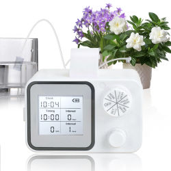 Kit de Sistema de Riego Automático por Goteo, Temporizador LCD con Pantalla USB, Sistema de Riego de Jardín de 20 Piezas para Plantas en Maceta, Patio