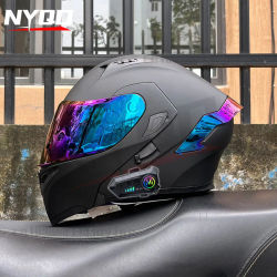 Casco de motocicleta ORZ Bluetooth doble lente Motocross máscara completa aprobado por DOT Moto Cascos Motociclistas Capacete