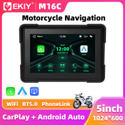 EKIY 5,0 pulgadas inalámbrico CarPlay Moto portátil Digital motocicleta salpicadero GPS navegación pantalla Android Auto Monitor