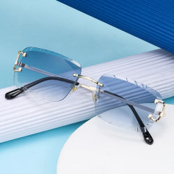 Gafas cuadradas sin montura Gafas de sol de metal de alta calidad para hombres y mujeres Gafas de sol de tiro callejero