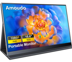 Monitores portátiles Amoudo de 15.6 pulgadas 1920*1080P FHD, pantalla de extensión portátil para computadora portátil, pantalla IPS, monitor para computadora portátil/PC/teléfono