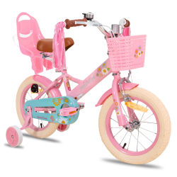 JOYSTAR Bicicleta para niños Little Daisy para niñas de 2 a 7 años, bicicletas con asiento y serpentinas para muñecas, andador para bebés