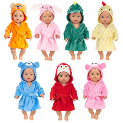 Ropa para muñecas, conjunto de albornoz, pijamas para muñecas americanas de 18 pulgadas/45Cm, accesorios para muñecas bebés recién nacidos, ropa para dormir, regalos de cumpleaños