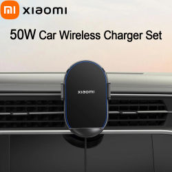 Xiaomi-Juego de cargador inalámbrico para coche, interfaz Dual, carga rápida, soporte portátil de expansión inductiva y apagado, 50W