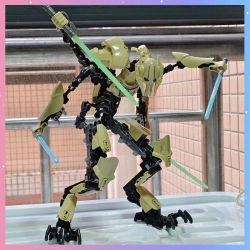 183 piezas KSZ714 Figura de acción de Star Wars, juguete de ensamblaje, robot de anime Grievous con empuñadura de sable de luz, modelo de arma de combate, bloques de construcción, regalo