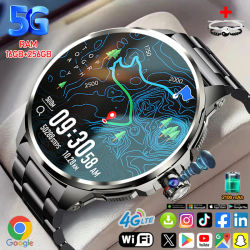 Relojes inteligentes 5G/4G 1,95 pulgadas 720*720 AMOLED 900W reloj de cámara 16GB + 256GB RAM 2100mAh GPS WIFI Google APP Smartwatch Android 9,0