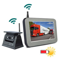 Cámara de respaldo de marcha atrás con imán de energía Solar inalámbrica con Monitor de visión trasera de 5 "para camionetas de remolque camper camión RV