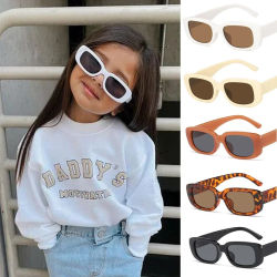 Gafas de sol rectangulares esmeriladas Vintage para niños, bonitas gafas de sol para exteriores para niñas y niños, gafas de protección clásicas para niños UV400