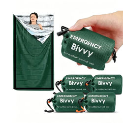 Saco de dormir de emergencia, manta térmica de supervivencia, saco de Mylar, refugio portátil ligero e impermeable para acampar y hacer senderismo