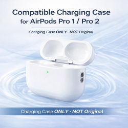 Estuche de carga compatible para AirPods Pro 1/2, estuche inalámbrico/con cable de 450 mAh tipo C/Lightning, botón de emparejamiento, solo estuche de repuesto