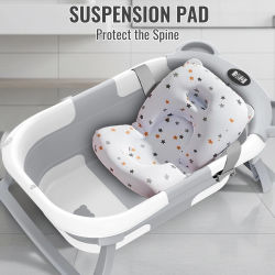 Bañera Plegable Portátil para Bebés con Sensor de Temperatura, Patas Antideslizantes, Bañera Grande para Recién Nacidos y Niños Pequeños, Ahorra Espacio