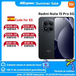 Versión Global Redmi Note 15 Pro 5G Dimensity 7400-Ultra Smartphone, Batería de 6580mAh con Carga Rápida de 45W, Cámara Principal de 200MP con OIS, Teléfono Celular Xiaomi