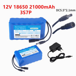 Nuevo Batería de litio 12V 21000mah 3s7p 18650 DC12.6V batería recargable de gran capacidad con BMS + cargador