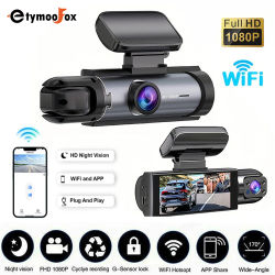 Cámara de salpicadero para coches, grabadora de vídeo DVR para coche de 1080P, cámara Dual para coche, cámara de visión frontal interior, grabación en bucle, Monitor WiFi Dashcam