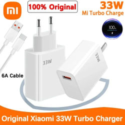 Cargador Xiaomi 33W QC 3,0 Cable USB tipo C de carga rápida 6A adaptador de cargador de teléfono móvil de carga Turbo rápida para Samsung Xiaomi