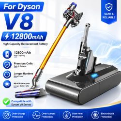 Batería de 12800mAh 21.6V para Dyson V8, Batería de Herramienta Eléctrica Serie V8, V8 Fluffy Li-ion SV10, Batería Recargable para Aspiradora L70