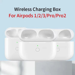 Caja de carga Original de repuesto para Airpods Pro 1, 2, 3, funda cartuchera de batería para auriculares Bluetooth con luz indicadora LED