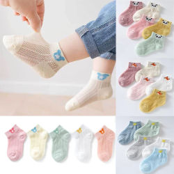 5 pares de calcetines de algodón de verano para niños, calcetines cortos de malla fina con bonitos dibujos para bebés, calcetines de oso de dinosaurio para niños y niñas, cosas baratas