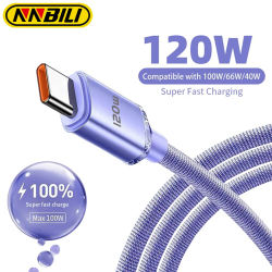 NNBILI 120W PD tipo C Cable cargador súper rápido Cable de carga rápida USB C Cables cargador de teléfono para Samsung Xiaomi Huawei