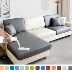 Protector de muebles de PU impermeable, funda sólida para sofá, funda para asiento de sofá esquinero, funda elástica para sofá, protección para mascotas