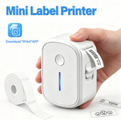 Mini Impresora Portátil de Etiquetas, Impresora Térmica de Etiquetas Autoadhesivas sin Tinta, Bluetooth, Máquina de Etiquetas Adhesivas