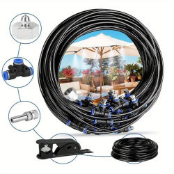 Kit de sistema de refrigeración por nebulización para exteriores, pulverizadores para invernadero, jardín, Patio, planta, nebulización, riego, manguera de 6mm, 10/15/20M