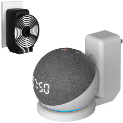 Soporte para tomas de pared para Echo Dot 5a generación / Echo Dot 4. a generación con almacenamiento de cables, estuche rígido para PC, soporte de altavoz Alexa mate