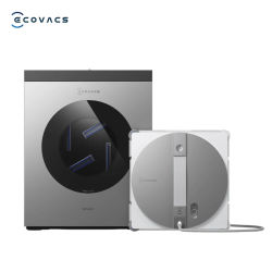Robot Limpiacristales ECOVACS WINBOT W3 OMNI con Estación Multifuncional, Limpieza Automática de las Almohadillas de Fregado, Limpieza Inteligente