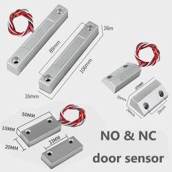 NC NO Sensor de puerta Cable con cable Monitor de puerta de ventana contacto de alarma interruptor magnético de aleación de Zinc