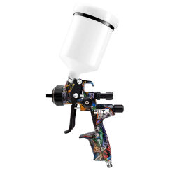 PISTOLA DE PULVERIZACIÓN neumática Sutu 5800, boquilla de pulverización de acero inoxidable de 1,3mm, olla de 600ml, pintura en aerosol para muebles de coche, atomización transparente