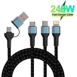 Cable USB 3 en 1 tipo C para Samsung Xiaomi Huawei Cable USB C para iPhone 16 15 14 13 Pro cargador de teléfono Cable de datos USB