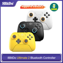 8BitDo - Controlador Bluetooth inalámbrico Ultimate 2 para Nintendo Switch, PC, Windows 10,11 con base de carga Joysticks TMR y 8 velocidades