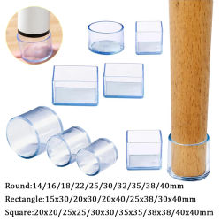 Protector transparente para patas de muebles, cubierta para pies de mesa y silla, tapa de silicona resistente al desgaste, protege el suelo, 8-16 Uds.