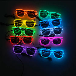 Gafas con luz Led, gafas luminosas de neón para fiesta, gafas de sol brillantes con cable EL, regalo novedoso para adultos, suministros de luz brillante