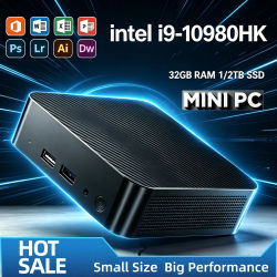 Mini PC Intel Core i9-10980HK 16GB 512GB NVMe SSD 4K HDMI WiFi6 Bluetooth 5.2 Silencioso para Oficina en Casa
