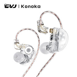 cvj Konoka-dispositivo de audio 3D CVJ, dispositivo híbrido de 3 unidades, 1DD + 1BA + 1, vibrador para el oído interno, con cable, monitores HIFI, Ajuste de interruptor de auriculares