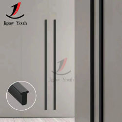 Tiradores de Muebles Largos Negros de 80-1200 mm, Tiradores de Estilo Americano para Armarios de Cocina, Tiradores en Forma de T de Aleación de Aluminio para Gabinetes
