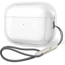 Funda transparente de TPU suave para auriculares Airpods 4, 3, 2, 1 Pro Pro2, a prueba de golpes con correa de cordón, funda de carga transparente para Airpods