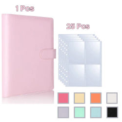 Carpeta para sesión fotográfica Kpop con 25 páginas, álbum coleccionista de tarjetas de 4 bolsillos con 200 ranuras para tarjetas, funda de cuero PU, tarjetas organizadoras