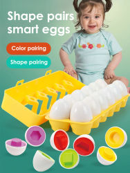 Huevos inteligentes para bebés, juguetes educativos Montessori para niños, forma de Color, reconocimiento, aprendizaje inteligente, 6 uds.