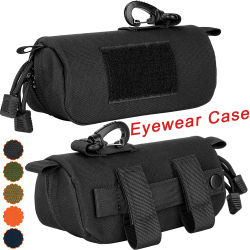 Estuche táctico para gafas de sol MOLLE, estuche semiduro para gafas con clip, antiespaldaduras y ajuste Universal para gafas y gafas de sol