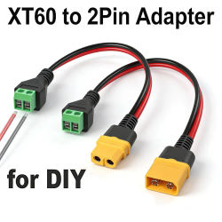 Adaptador de terminal sin soldadura XT60 a 2 pines, cable terminal con conectores XT60, para paneles solares, drones, aeromodelos, cargador de balance.