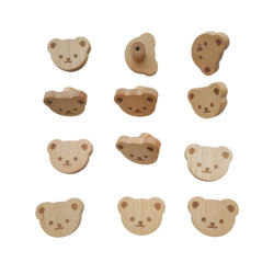 Tiradores de armario de cocina de madera con bonito oso nórdico, pomos de armario de madera, tiradores de cajones, tiradores de armario, accesorios para muebles, Hardware