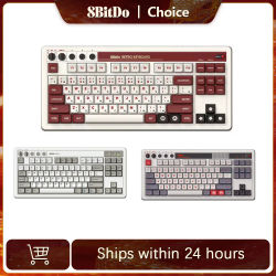 Teclado mecánico Retro 8BitDo, teclado para juegos Bluetooth con 87 teclas, botones súper programables duales para Windows y Android